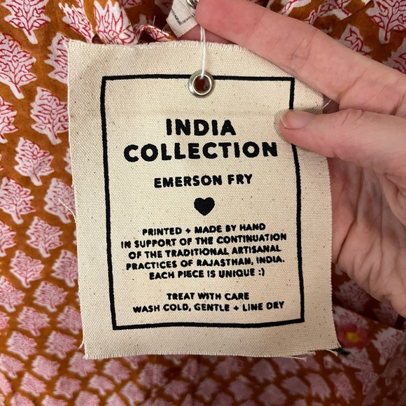 Emerson Fry Orange and White Patterned Blouse - Picture 14 of 16